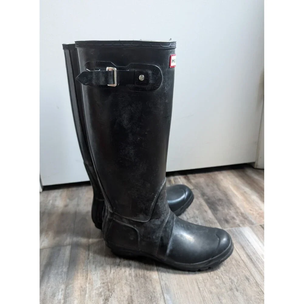 Hunter W23499 Hunter Original Tall Rain Boot Black Women's Size 9 Water Proof